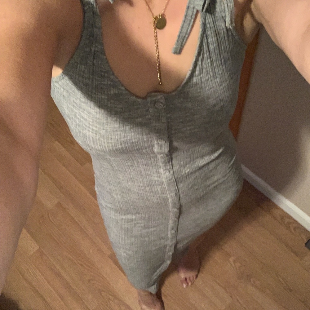 Last Beautiful Ribbed Button Down Midi Dress - image 3